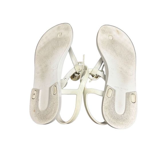Fendi White Jelly Logo Charm Sunny Flat Sandals  Made in Italy Size 41 - Picture 6 of 6